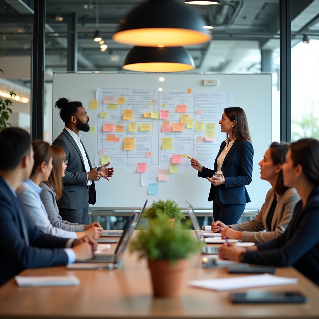 Workshop facilitator leading an interactive change management training session